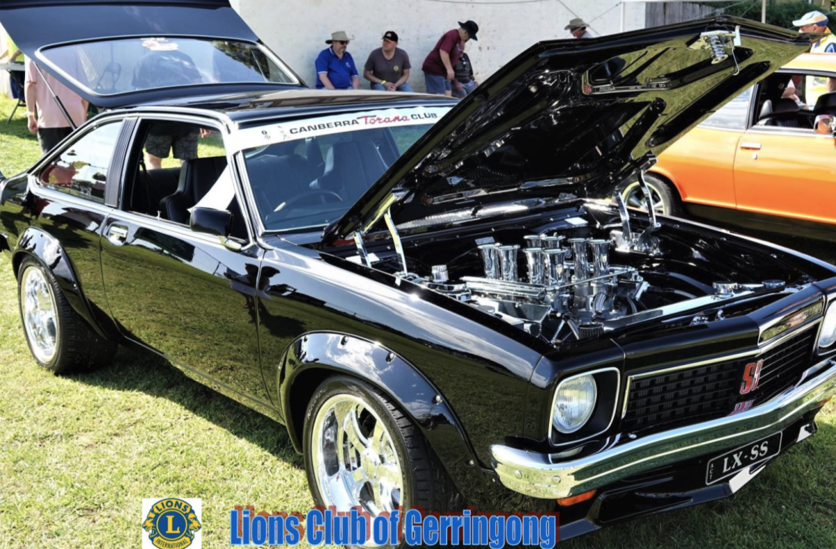 Black vintage car at Gerringong Lions Club Motor Fest